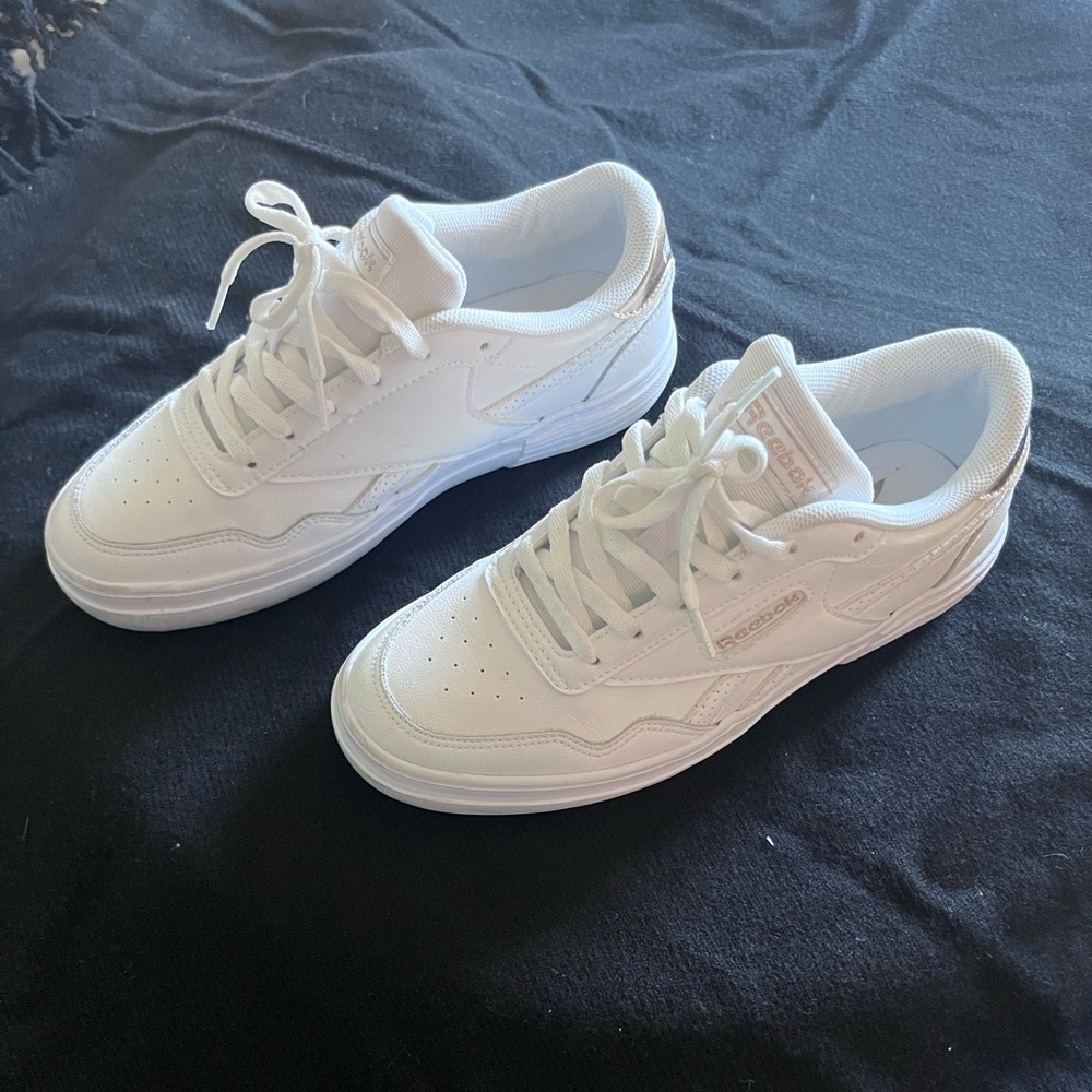 Reebok Women's White and Gold Sneakers